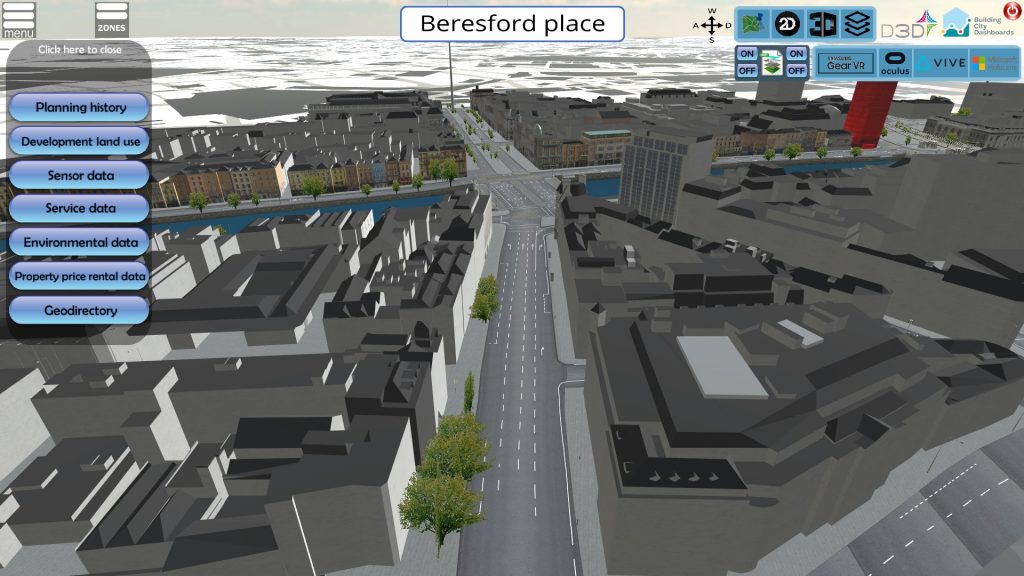 Screenshot of a 3D rendering of an urban environment.